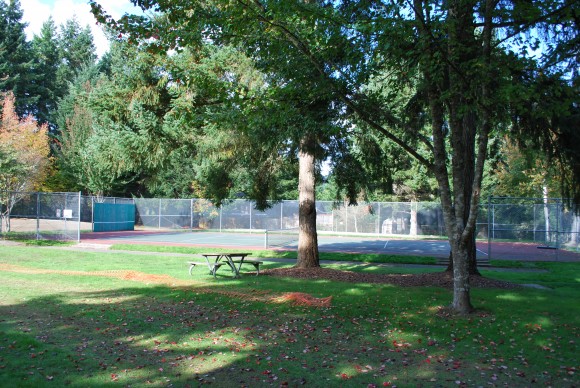 Tennis/volleyball courts at Eagledale Park.