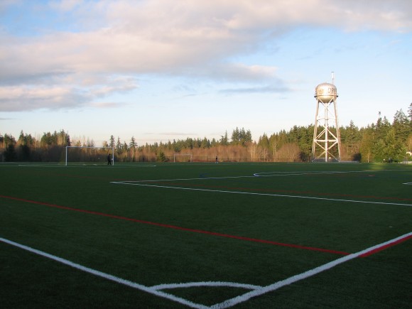 The new turf soccer fields at Battle Point Park on Bainbridge Island.