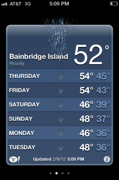 Bainbridge Island Weather - looks scarier than it is