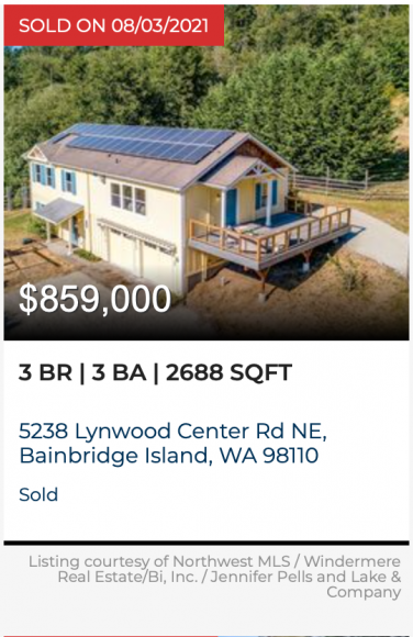 5238 Lynwood Center Rd NE on Bainbridge Island, WA sold by Jen Pells Windermere 