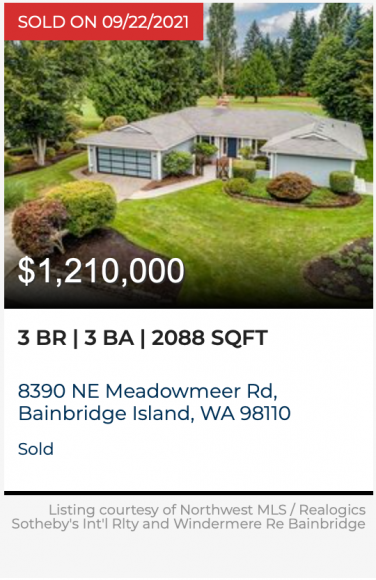 8390 NE Meadowmeer Rd on Bainbridge Island, WA sold by Jen Pells Windermere 
