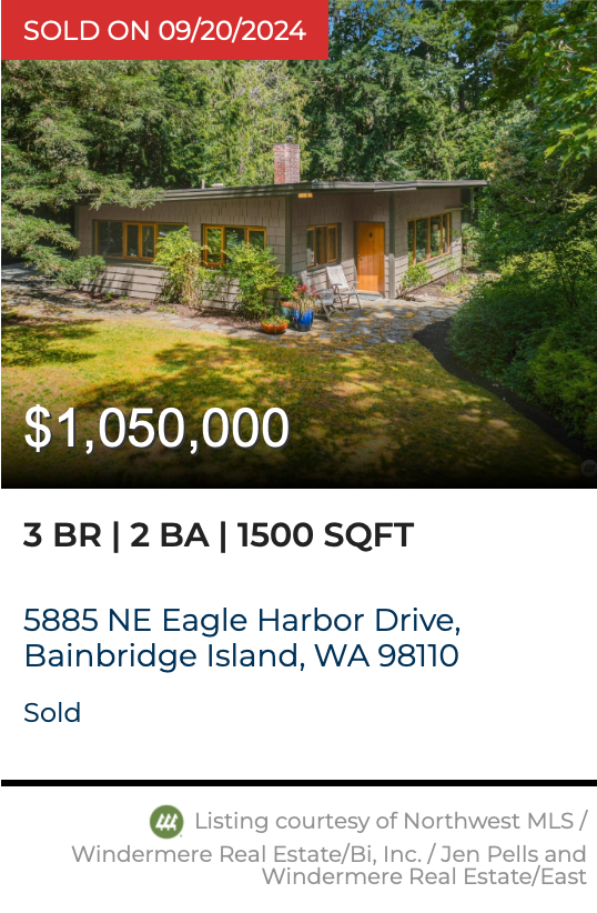 Just Sold on Eagle Harbor Drive by Jen Pells Windermere Bainbridge